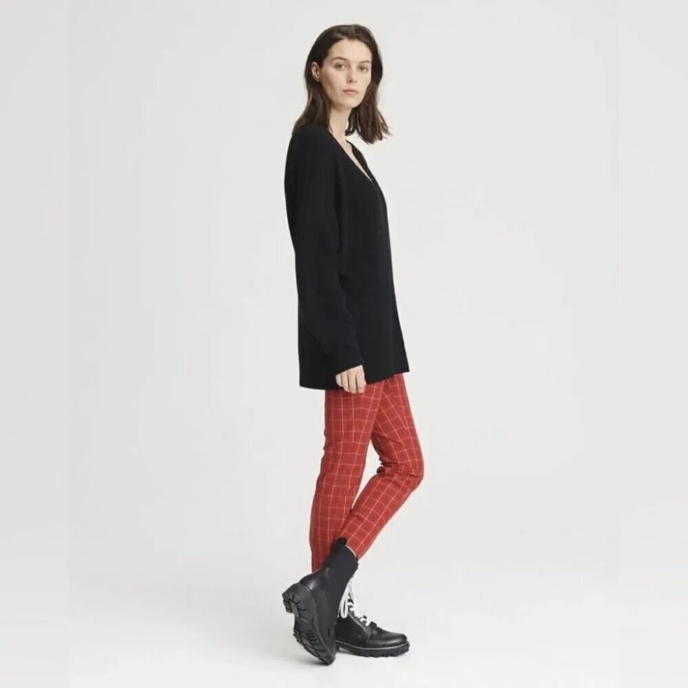 Rag & Bone Red Multi Simone High Rise Plaid Pants size 2 - Picture 9 of 12